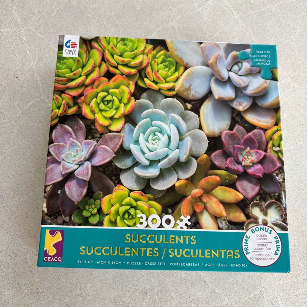 Ceaco Succulents Puzzle - 300 Piece Jigsaw Brand New Florals Craft Garden